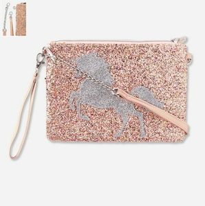 JUSTICEunicorn glitter convertible crossbody bag